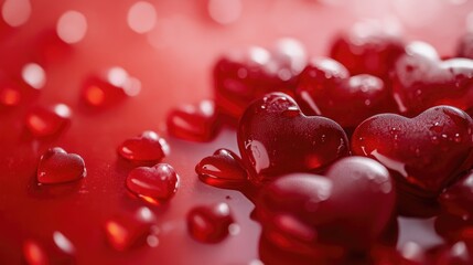 Canvas Print - Close-up of red hearts