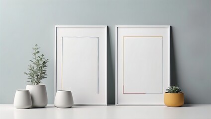 Wall Mural - Minimalist color line frame