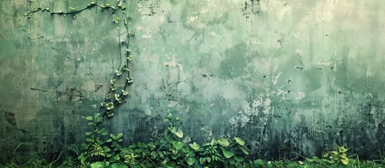Aufkleber - Old green background with a concrete wall suitable for copy space image