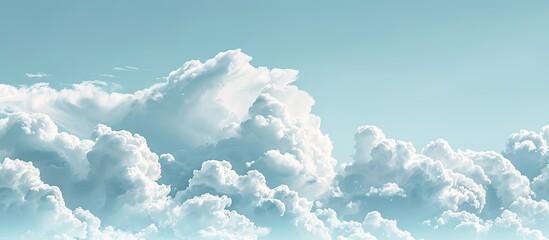 Poster - Sky filled with fluffy white clouds perfect for a copy space image