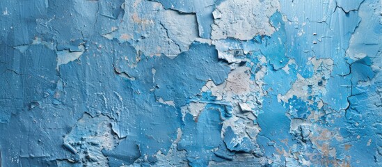 Poster - Rough blue plaster texture creating an architectural abstract background with copy space image