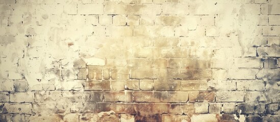 Leinwandbilder - A vintage brick patterned wall background with a faded light tone at the center ideal for a copy space image