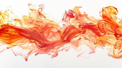 Aufkleber - A captivating blend of vibrant orange and red swirl together to create abstract color patterns, showcasing fluidity and movement within the composition.