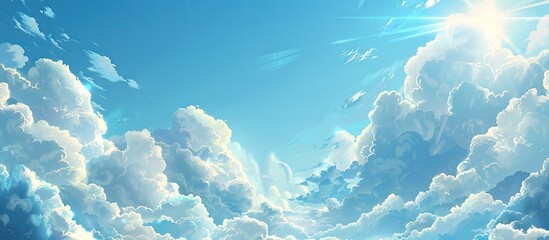 Aufkleber - A scenic view of a sunny sky peppered with fluffy clouds perfect for a copy space image