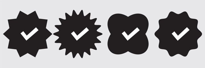 Wall Mural - verified badge profile set. instagram verified badge. social media account verification icons. blue 