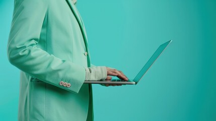 Poster - The teal-suited person typing