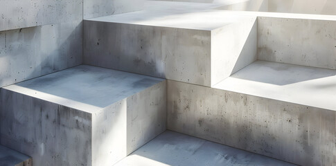 Canvas Print - Concrete Steps 3D Render