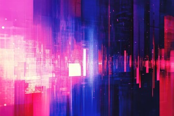Wall Mural - a vibrant blend of pink and blue abstract lines creating a dynamic visual effect, perfect for modern