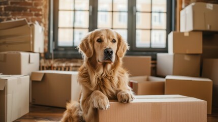 the dog on moving day