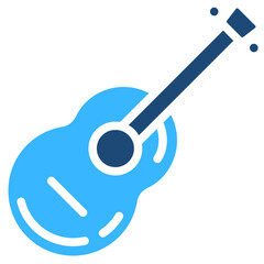 Acoustic Guitar Solid Color Icon Design Vector