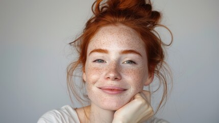 Sticker - The cheerful redheaded woman