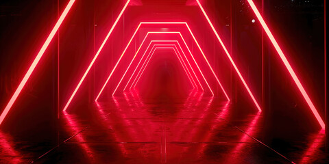 Wall Mural - Red neon abstract background