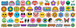 © t1m0n344 - Set Of Cool Y2k Stickers Vector Design. Collection Of Groovy Patches. Pop Art Illustration. Cute Comic Funny Badges. Psychedelic Trippy Signs.