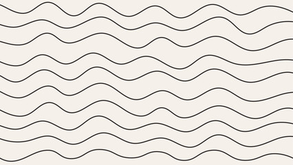 Poster - Vector wavy pattern background black doodle vector, simple design.