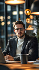 Wall Mural - Marketing Consultant at Work in Modern Office 