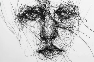 Poster - This image displays an intricate composition of abstract lines and shapes, creating a complex pattern that intrigues the viewer with its artistic intricacies and details.