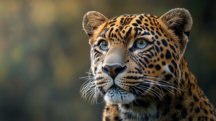 Wall Mural - A jaguar is staring at the camera with its eyes wide open