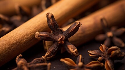 Wall Mural - Detailed macro shot of cloves emphasizing their shape