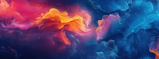 Wall Mural - A colorful galaxy with a blue and orange swirl