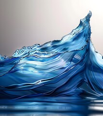 Canvas Print - Abstract Blue Water Splash