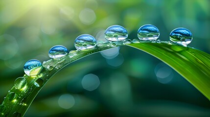 Water Droplets on Grass Blade