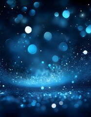 Wall Mural - Blue abstract background with bokeh