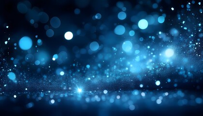 Wall Mural - Blue abstract background with bokeh