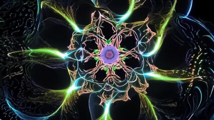 Leinwandbilder - This Colorful light patterns intertwine and create a mesmerizing abstract design.