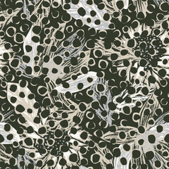 Poster - Neutral Colour Abstract Floral Seamless Pattern Design