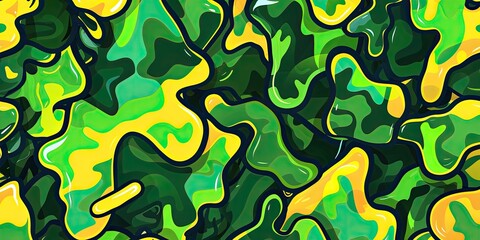 Wall Mural - Green Camouflage for Outdoor Gear