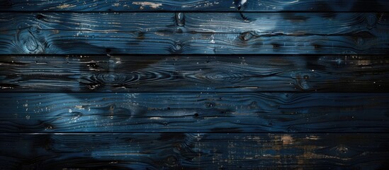 Wall Mural - Wooden background with a blue hue and aged natural design perfect for copy space image