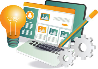 Creating web design application content
