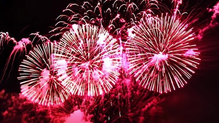 Aufkleber - This Fireworks illuminate the night sky during a vibrant summer festival.