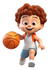 Sticker - PNG Basketball cartoon sports cute.