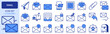 © spiral media - Icons in two colors about email. Technology and communication concept.