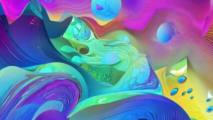 Aufkleber - This Vibrant abstract shapes blend in shades of purple and blue, creating a mesmerizing effect.