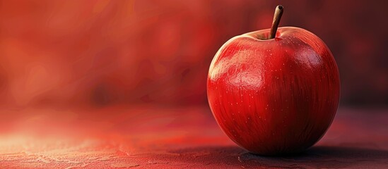 Wall Mural - vibrant red apple a fresh organic fruit with a full depth of field in a copy space image