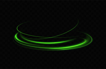 Poster - Green neon ring. Glowing circle. Glow effect. Round light frame. abstract light lines of movement and speed. Abstract light lines of movement and speed. light green ellipse.