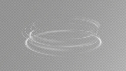 Wall Mural - Light white Twirl. Curve light effect of white line. Glowing white spiral. The effect of high-speed abstract lines. Rotating shiny rings.