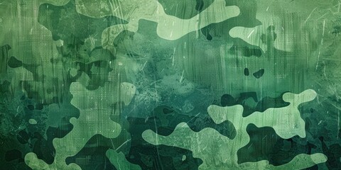 Wall Mural - Abstract Green Camo Design, Colorful Military Camouflage Art