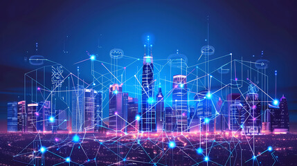 Smart City and network connection concept