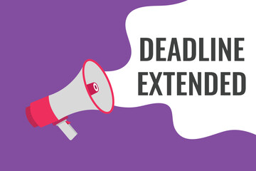 deadline extended button, banner, label, template for website. deadline extended text with colorful megaphone icon
