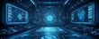 © Georgii - Futuristic control room with digital screens and holographic interface in cyber warfare setting