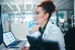 © PeakPoints/peopleimages.com - Science, woman and reading in laboratory on computer for medical results, investigation and pharmaceutical research. Female scientist, online and innovation for clinical study, review and development