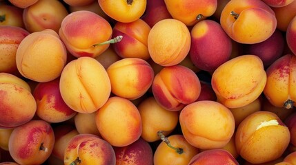 Fresh natural apricots grouped together