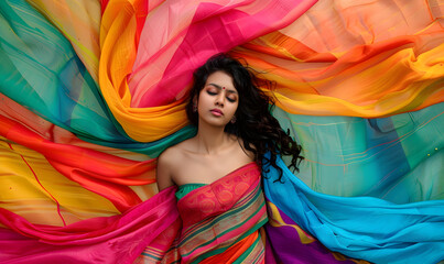 World Saree Day copy space background