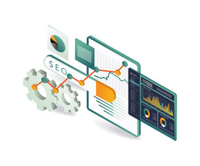 Wall Mural - seo-optimized computer screen with a graph and a analyst