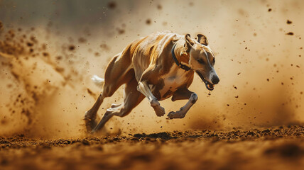 Wall Mural - Close-up shot of a running dog