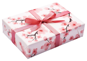 Poster - PNG Gift box blossom cherry.