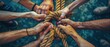 © Zahfran - Team rope diverse strength connect partnership together teamwork unity communicate support